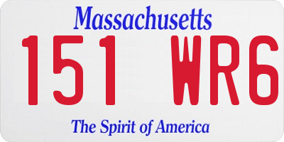 MA license plate 151WR6