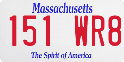 MA license plate 151WR8