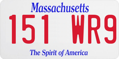 MA license plate 151WR9