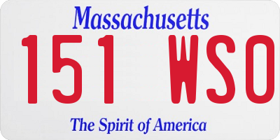 MA license plate 151WS0
