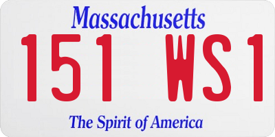 MA license plate 151WS1
