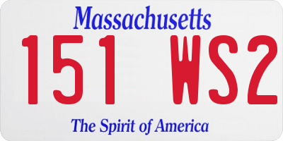 MA license plate 151WS2