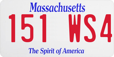 MA license plate 151WS4