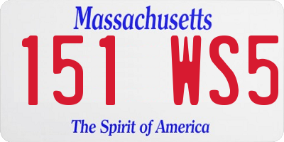MA license plate 151WS5