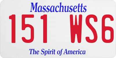 MA license plate 151WS6