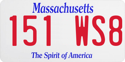 MA license plate 151WS8