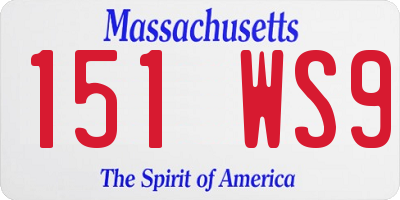 MA license plate 151WS9