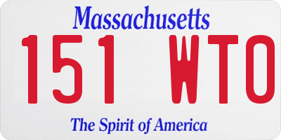 MA license plate 151WT0