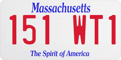 MA license plate 151WT1