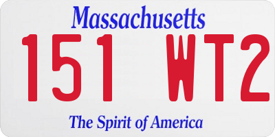 MA license plate 151WT2
