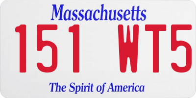 MA license plate 151WT5