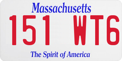 MA license plate 151WT6