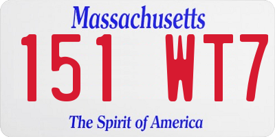MA license plate 151WT7