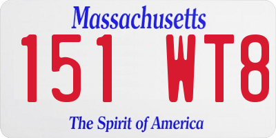 MA license plate 151WT8