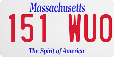MA license plate 151WU0