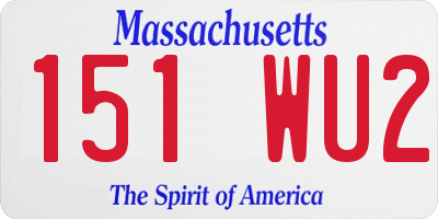 MA license plate 151WU2