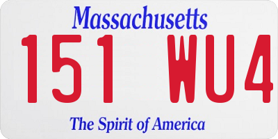 MA license plate 151WU4