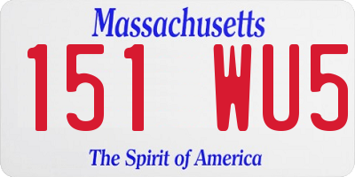 MA license plate 151WU5