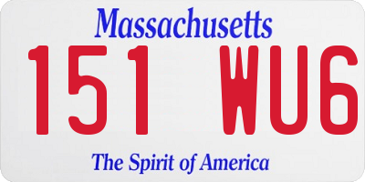 MA license plate 151WU6