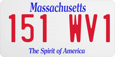 MA license plate 151WV1