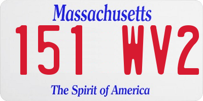 MA license plate 151WV2