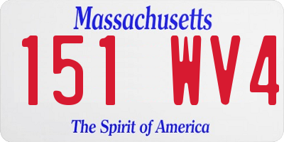 MA license plate 151WV4