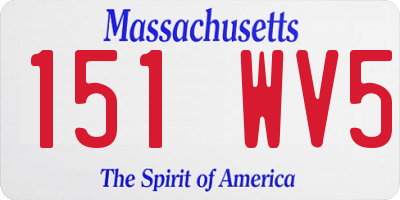 MA license plate 151WV5