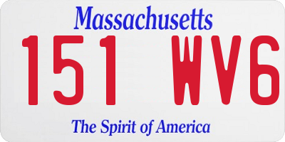 MA license plate 151WV6