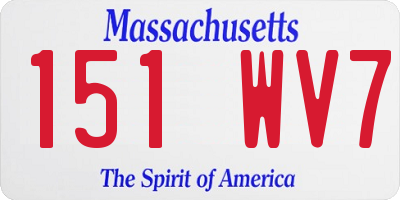 MA license plate 151WV7