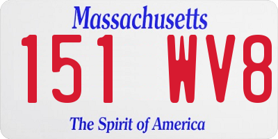 MA license plate 151WV8