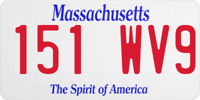 MA license plate 151WV9