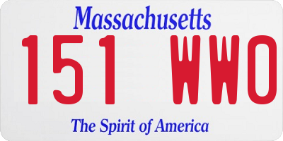 MA license plate 151WW0