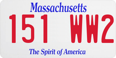 MA license plate 151WW2