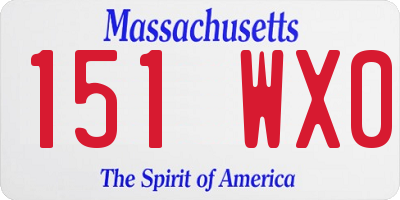 MA license plate 151WX0