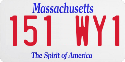 MA license plate 151WY1
