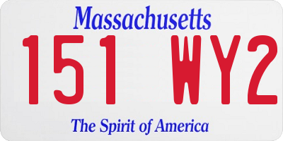 MA license plate 151WY2