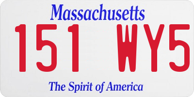 MA license plate 151WY5
