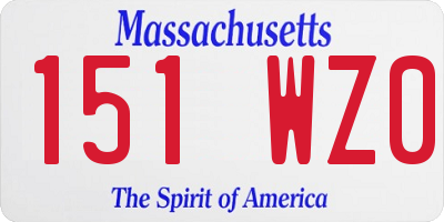 MA license plate 151WZ0