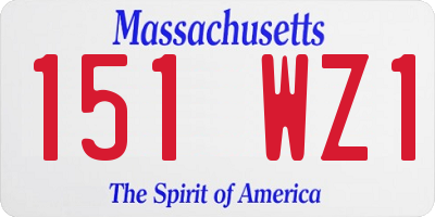 MA license plate 151WZ1