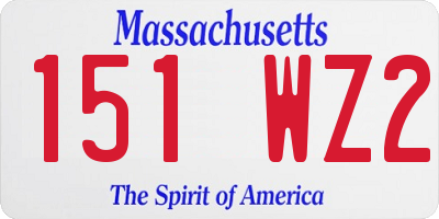 MA license plate 151WZ2