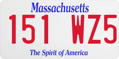 MA license plate 151WZ5