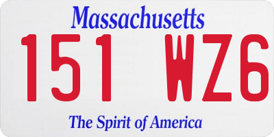 MA license plate 151WZ6
