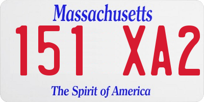 MA license plate 151XA2
