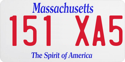 MA license plate 151XA5