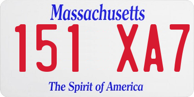MA license plate 151XA7