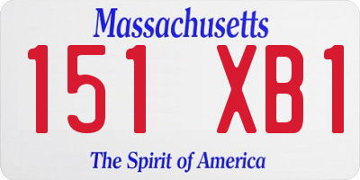 MA license plate 151XB1