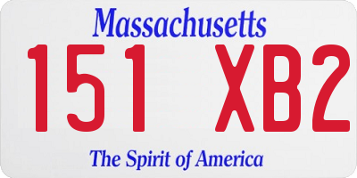 MA license plate 151XB2