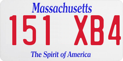 MA license plate 151XB4