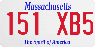 MA license plate 151XB5