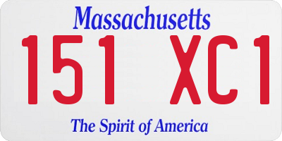 MA license plate 151XC1